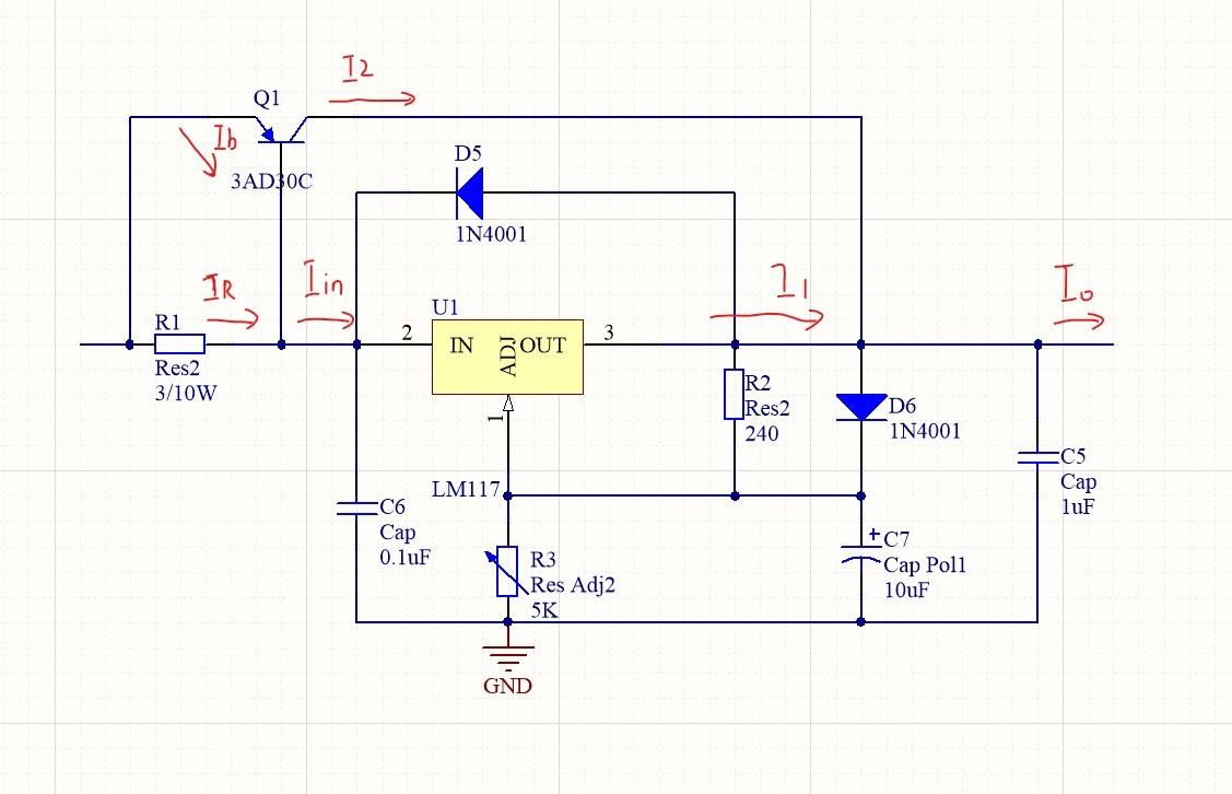 晶體管擴流電源電路